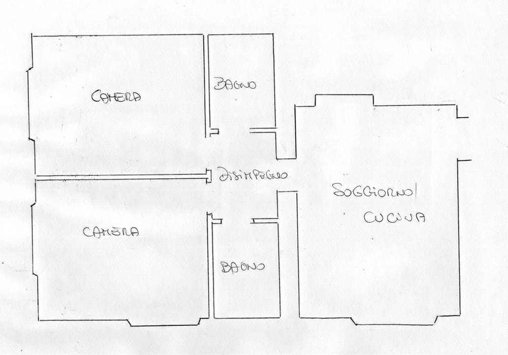 Three-room apartment floor plan